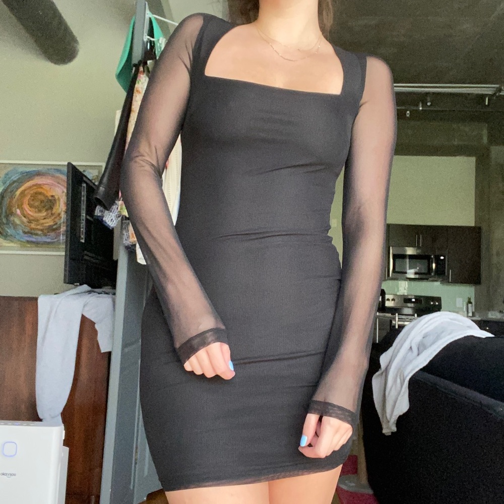 Princess Polly Mesh Sleeve Dress
